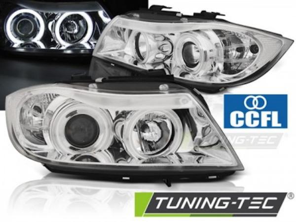 Scheinwerfer CCFL Angel Eyes passend für BMW 3er E90 E91 Bj. 05-08 Chrom