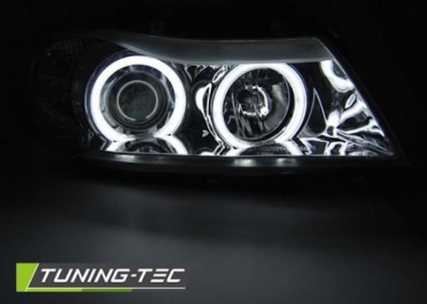 Scheinwerfer CCFL Angel Eyes passend für BMW 3er E90 E91 Bj. 05-08 Chrom