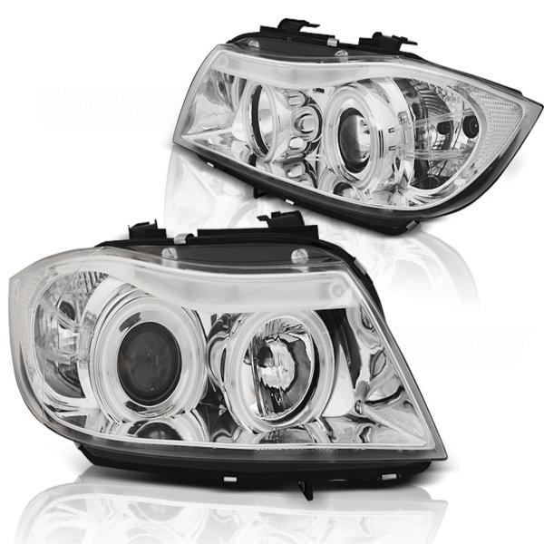 Scheinwerfer CCFL Angel Eyes passend für BMW 3er E90 E91 Bj. 05-08 Chrom