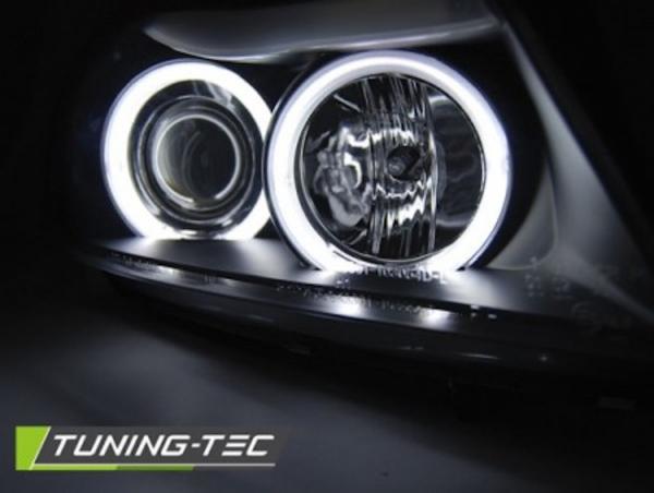 CCFL Angel Eyes Scheinwerfer passend für BMW 3er E90/E91 05-08 schwarz