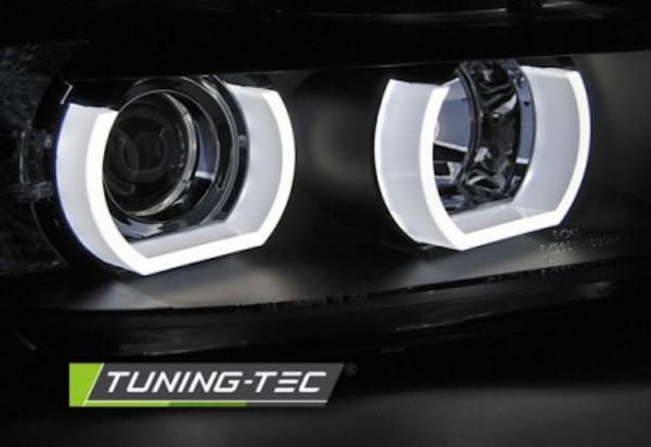 3D LED Angel Eyes Scheinwerfer passend für BMW 3er E90/E91 05-08 schwarz