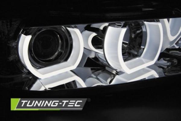Xenon Scheinwerfer 3D Angel Eyes passend für BMW 3er E90 E91 Bj. 05-08 Chrom