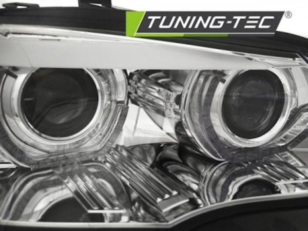 Xenon Scheinwerfer DRL LED Tagfahrlicht passend für BMW X5 E70 Bj. 07-10 Chrom