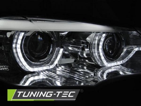 Xenon Scheinwerfer DRL LED Tagfahrlicht passend für BMW X5 E70 Bj. 07-10 Chrom