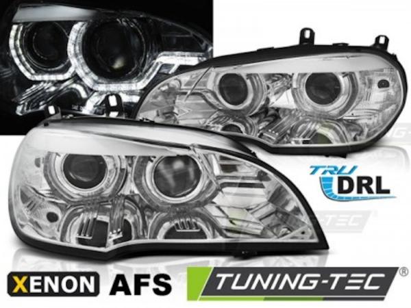 Xenon Scheinwerfer DRL LED Tagfahrlicht passend für BMW X5 E70 Bj. 07-10 Chrom AFS