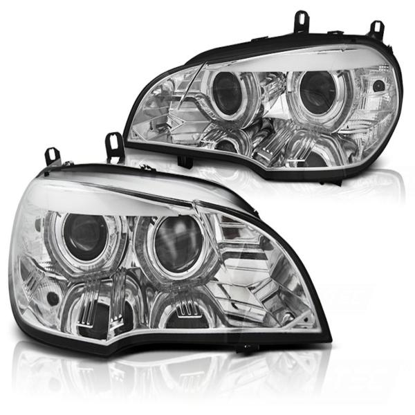 Xenon Scheinwerfer DRL LED Tagfahrlicht passend für BMW X5 E70 Bj. 07-10 Chrom AFS