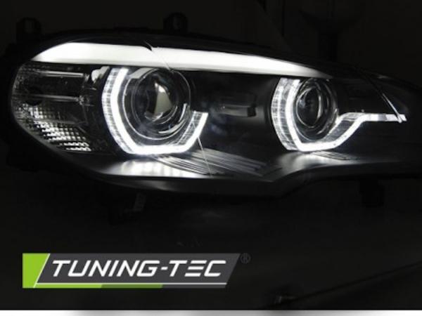Xenon Scheinwerfer DRL LED Tagfahrlicht passend für BMW X5 E70 Bj. 07-10 Schwarz AFS
