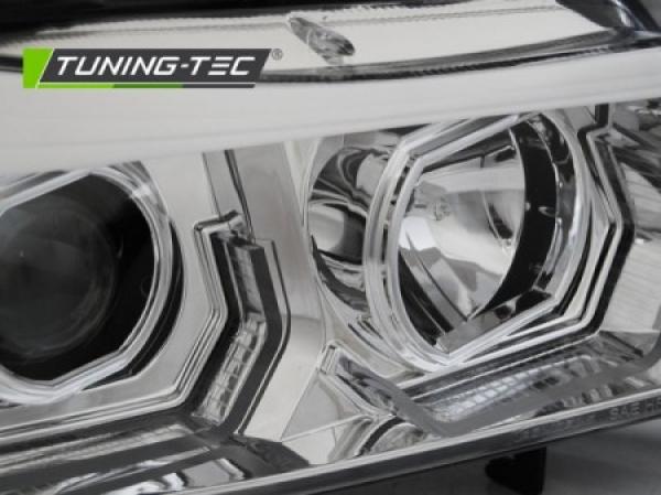 3D LED Angel Eyes Scheinwerfer passend für BMW 3er E90/E91 05-08 chrom mit LED Blinker