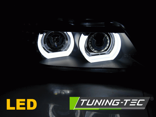 3D LED Tagfahrlicht Angel Eyes Scheinwerfer passend für BMW 3er E90/E91 LCI 09-11 Black