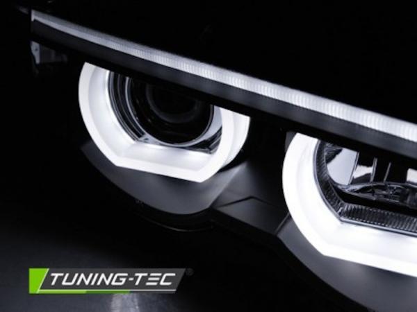 Scheinwerfer 3D Angel Eyes passend für BMW 7er E38 Bj. 94-01 Schwarz