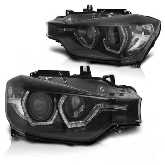 Xenon Scheinwerfer DRL LED Tagfahrlicht passend für BMW 3er F30 F31  11-15 Schwarz AFS