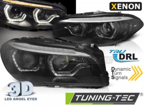 Xenon Scheinwerfer DRL LED Tagfahrlicht passend für BMW 5er F10 F11 Bj. 10-13 Schwarz
