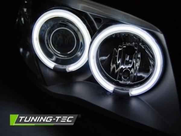 CCFL Angel Eyes Scheinwerfer passend für BMW 1er E81, E82, E87, E88 04-11 schwarz