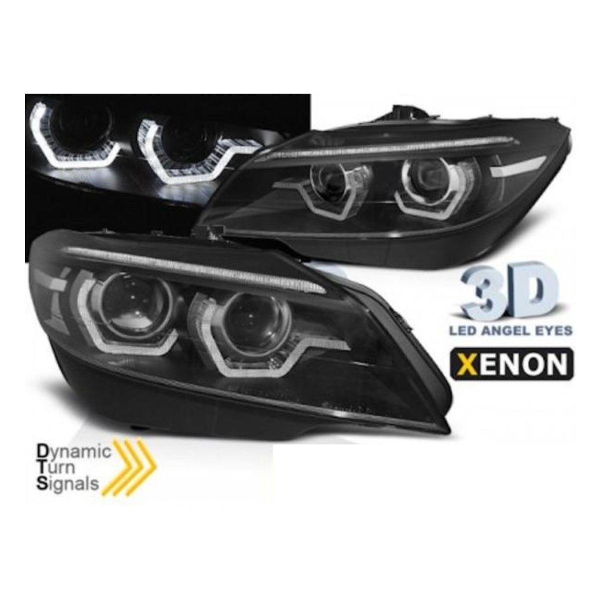 Phares xénon avec feux de jour LED DRL compatibles avec BMW Z4 E89, années 09-13, noirs, AFS