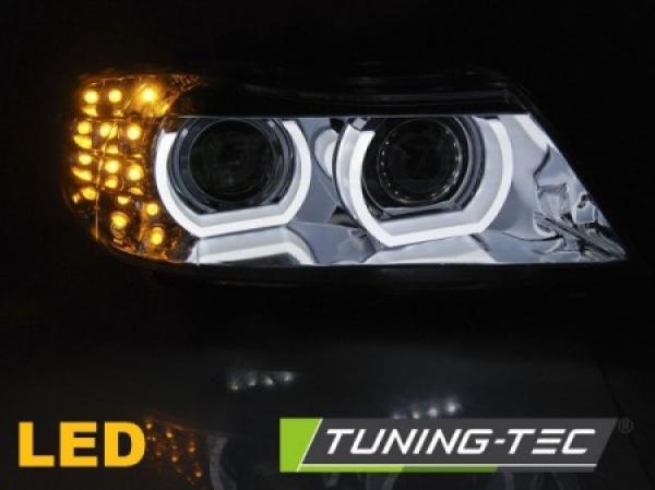 Xenon Scheinwerfer 3D Angel Eyes passend für BMW 3er E90 E91 LCI Bj. 09-12 Chrom AFS