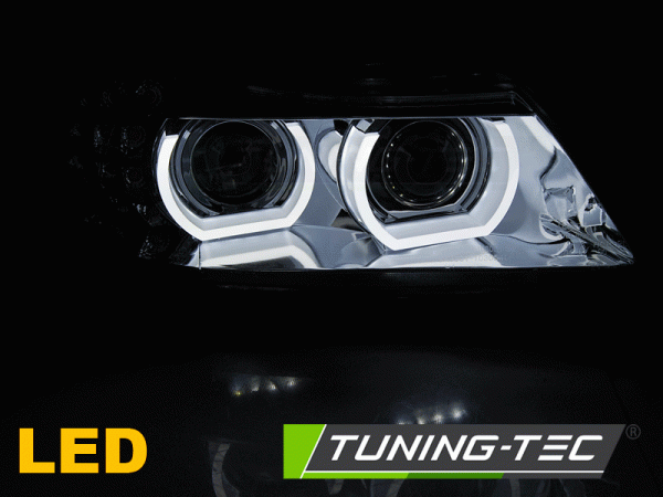 Xenon Scheinwerfer 3D Angel Eyes passend für BMW 3er E90 E91 LCI Bj. 09-12 Chrom AFS