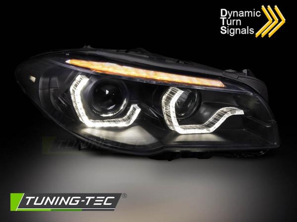 Xenon Scheinwerfer DRL LED Tagfahrlicht passend für BMW 5er F10 F11 Bj. 10-13 Schwarz