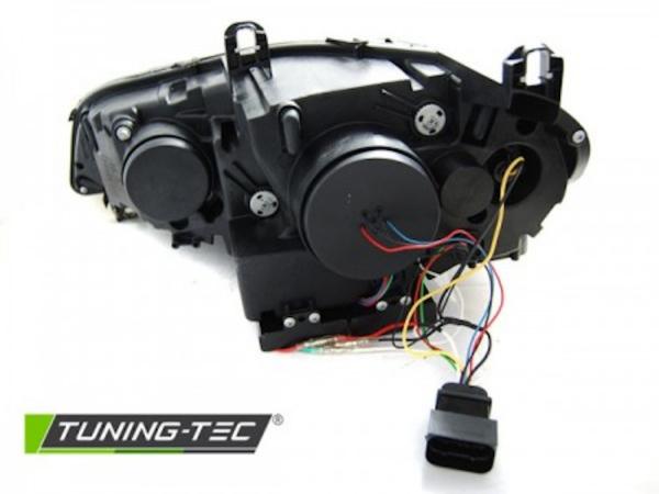 LED DRL Scheinwerfer 3D Angel Eyes passend für BMW X5 E70 Bj. 07-13 Schwarz AFS
