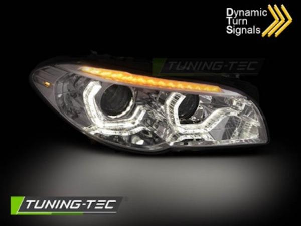 Scheinwerfer LED Angel Eyes passend für BMW 5er F10/F11 Lim./Touring 13-16 chrom