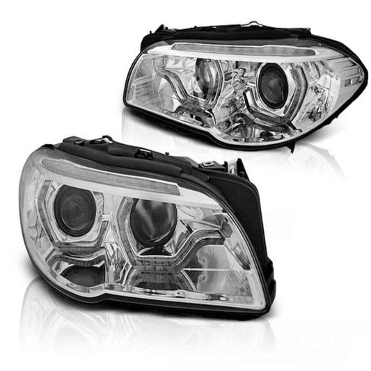 Scheinwerfer LED Angel Eyes passend für BMW 5er F10/F11 Lim./Touring 13-16 chrom
