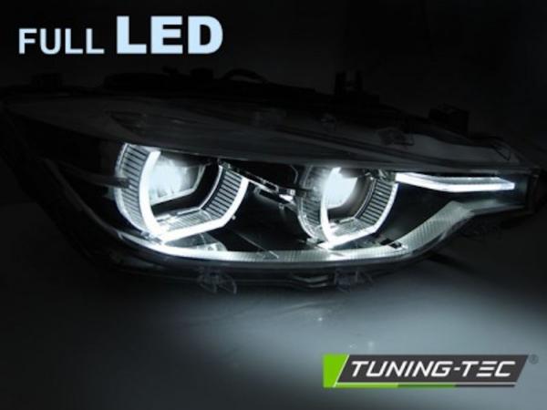 Voll LED Scheinwerfer Tagfahrlicht passend für BMW 3er F30 F31 LCI Facelift 15- Schwarz