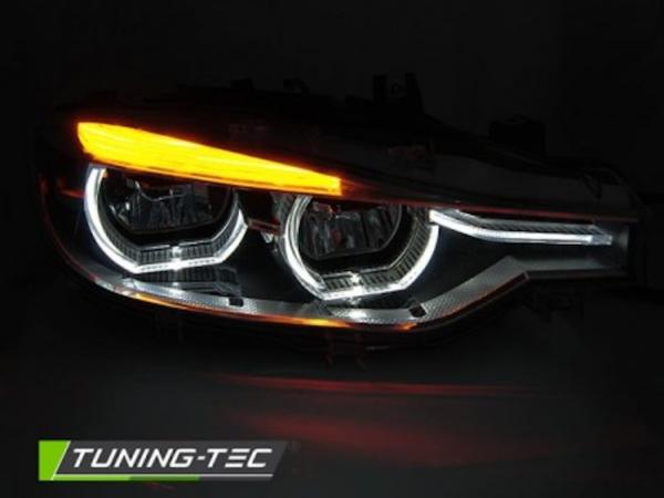 Voll LED Scheinwerfer Tagfahrlicht passend für BMW 3er F30 F31 LCI Facelift 15- Schwarz