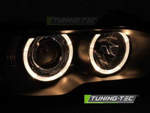 Xenon Scheinwerfer Angel Eyes passend für BMW 3er E46 Coupe Cabrio Bj. 03-06 Schwarz