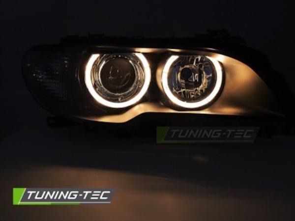 Xenon Scheinwerfer Angel Eyes passend für BMW 3er E46 Coupe Cabrio Bj. 03-06 Schwarz