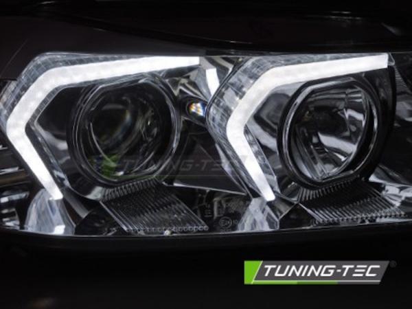 LED Angel Eyes Scheinwerfer Set passend für BMW 3er E90/E91 05-08 chrom mit LED Blinker