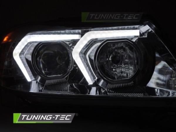 LED Angel Eyes Scheinwerfer Set passend für BMW 3er E90/E91 05-08 chrom mit LED Blinker