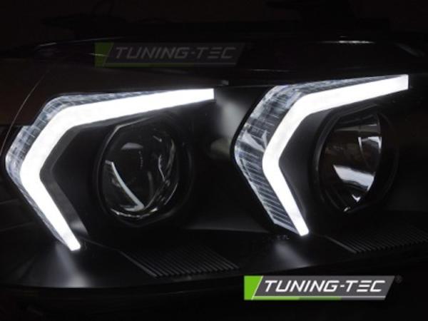 Scheinwerfer 3D Angel Eyes passend für BMW 3er E90 E91 Bj. 05-08 Schwarz mit LED Blinker