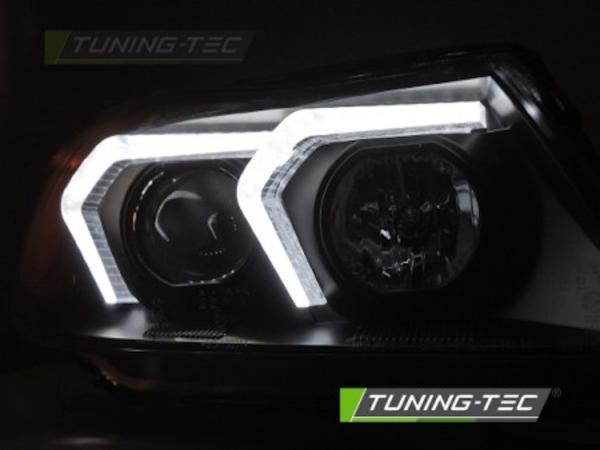 Scheinwerfer 3D Angel Eyes passend für BMW 3er E90 E91 Bj. 05-08 Schwarz mit LED Blinker