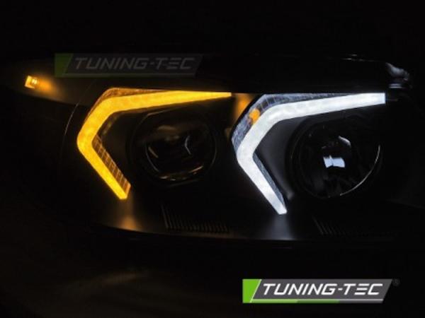 Scheinwerfer 3D Angel Eyes passend für BMW 3er E90 E91 Bj. 05-08 Schwarz mit LED Blinker