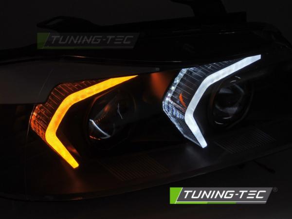 VOLL LED Angel Eyes Scheinwerfer Set passend für BMW 3er E90/E91 05-08 schwarz