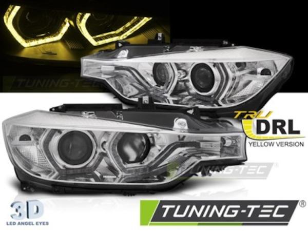 LED Tagfahrlicht Angel Eyes Scheinwerfer Set passend für BMW 3er F30/F31 11-15 chrom