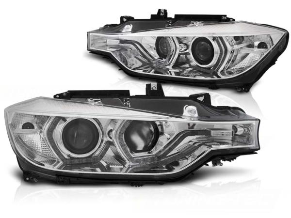 LED Tagfahrlicht Angel Eyes Scheinwerfer Set passend für BMW 3er F30/F31 11-15 chrom