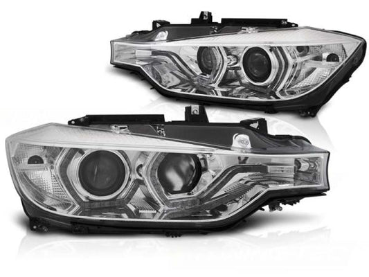 LED Tagfahrlicht Angel Eyes Scheinwerfer Set passend für BMW 3er F30/F31 11-15 chrom