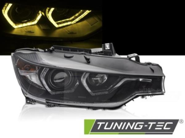 LED Tagfahrlicht Angel Eyes Scheinwerfer Set passend für BMW 3er F30/F31 11-15 schwarz