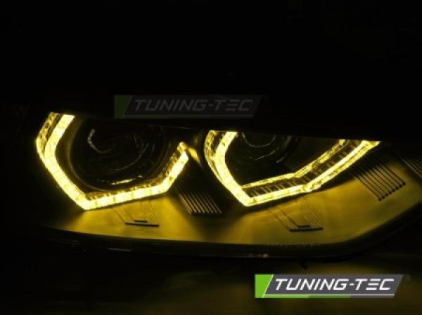 LED Tagfahrlicht Angel Eyes Scheinwerfer Set passend für BMW 3er F30/F31 11-15 schwarz