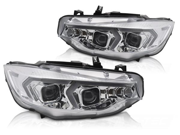 Xenon LED Tagfahrlicht Scheinwerferset passend für BMW 4er F32/F33 Coupe/Cabrio 13-17 chrom