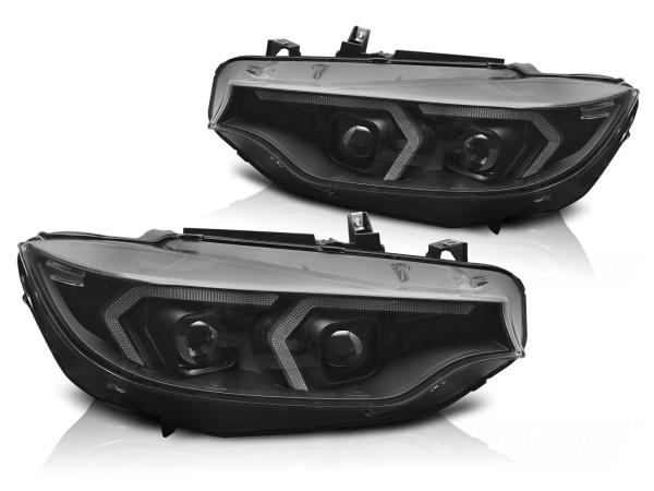 Xenon LED Tagfahrlicht Scheinwerferset passend für BMW 4er F32/F33 Coupe/Cabrio 13-17 schwarz