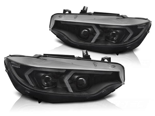Xenon LED Tagfahrlicht Scheinwerferset passend für BMW 4er F32/F33 Coupe/Cabrio 13-17 schwarz