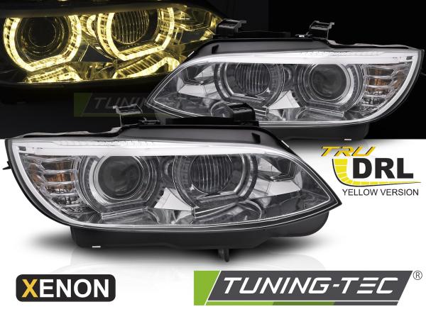3D Xenon LED Tagfahrlicht Angel Eyes Scheinwerfer passend für BMW 3er Coupe/Cabrio E92/E93 06-10 chrom
