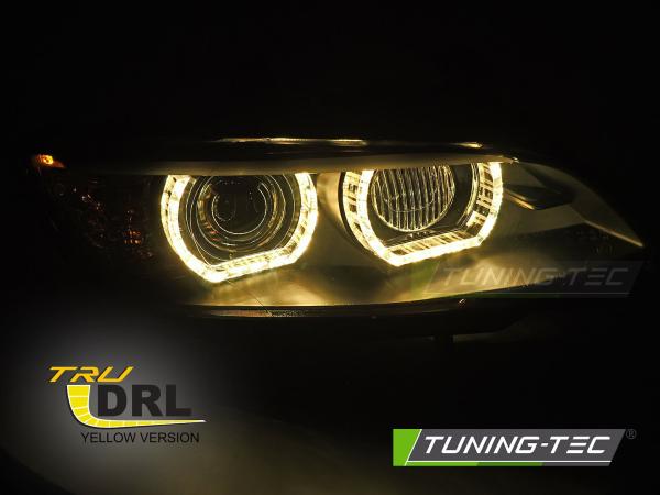 3D Xenon LED Tagfahrlicht Angel Eyes Scheinwerfer passend für BMW 3er Coupe/Cabrio E92/E93 06-10 schwarz