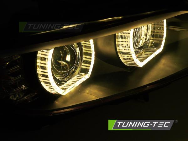 3D Xenon LED Tagfahrlicht Angel Eyes Scheinwerfer passend für BMW 3er Coupe/Cabrio E92/E93 06-10 schwarz