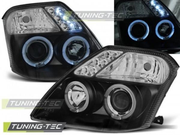 LED Angel Eyes Scheinwerfer passend für Citroen C2 03-10 schwarz