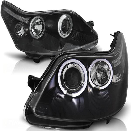 LED Angel Eyes Scheinwerfer passend für Citroen C4 04-10 schwarz