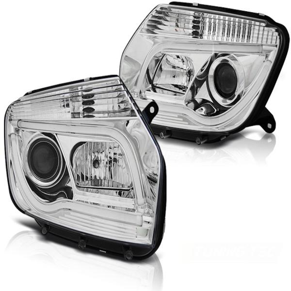 Scheinwerfer LED Tagfahrlicht Optik passend für Dacia Duster Bj. 10-14 Chrom LTI