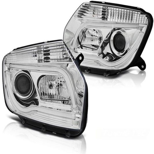 Scheinwerfer LED Tagfahrlicht Optik passend für Dacia Duster Bj. 10-14 Chrom LTI