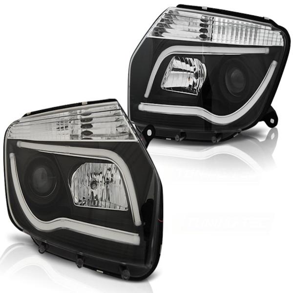 Scheinwerfer LED Tagfahrlicht Optik passend für Dacia Duster Bj. 10-14 Schwarz LTI
